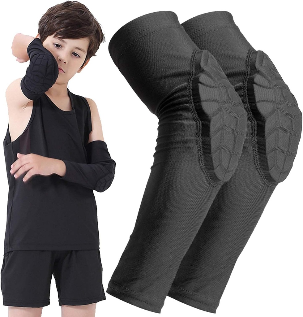 Børn Unge 5-15 år polstret Arm Knee Sleeve Kompression Ben Beskyttende