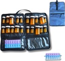 Rejse Medicine Bag - Medicin Rejsepose & Organizer - Sikker taske til medicin Rejser med Lockable Zippers - Rummelig Medicin opbevaring taske til receptioner, piller, og medicinske forsyninger, Blå