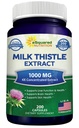 aSquared Nutrition Milk Thistle Supplement 1000mg- 200 Kapsler, Max Strength 4X koncentreret ekstrakt 4: 1 Mælk Thistle Seed Powder Herb Pills, 1000 mg Silymarin ekstrakt til leverstøtte, Rense, Detox