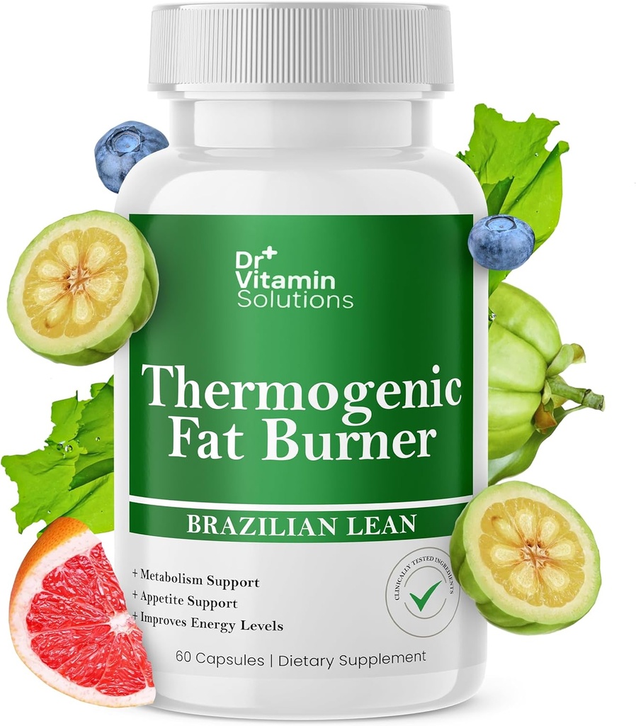 DRA VITAMIN LØSNINGER Termogene Fat Burner Brasilianske Lean, vægttab piller til kvinder, waist trimmer & Kosttilskud til bloating for kvinder & mænd, 60 kapsler