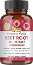 Organic Veda Beet Root Capsules - Triple Reds Nitrooxide Beets Supplements - Koncentrerede Nitrater og C-vitamin Blend af Beet Root Extract, Rød Spinat, Pomegranat, Sort Pepper - 120 Kapsler