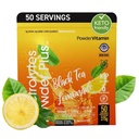 Elektrolyter Powder Plus (50 Servere) Black Tea Lemonade Electrolyte Powder Zero Calorie Keto, 0 Sugar, No Maltodextrin, 1000mg Kalium, 120mg Calcium, 120mg Magnesium, Hydrationspulver