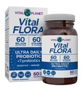 Vital Planet - Vital Flora Ultra Daglig Probiotisk 60 Millioner CFU, Diverse Strops, Organic Prebiotics, Immunity Support, Bloating Relief, fordøjelsesprobiotika for kvinder og mænd 60 Kapsler