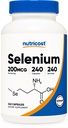 Nutricost Selenium 200mcg, 240 Vegetariske Kapsler, Non- GMO, Gluten Free L- Selenomethionin