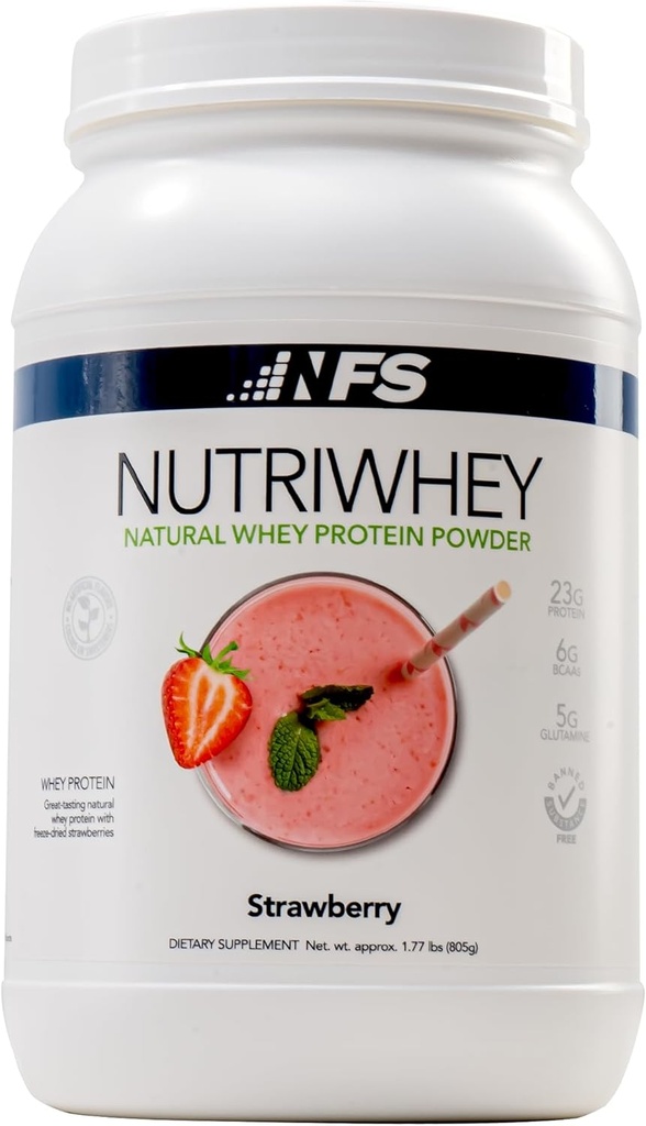 NF Sports Post Workout Nutri Whey Protein Powder, Kosttilskud, Amino Energy, Understøtter Immunitet, BCAA Powder, Hjælper Fight Stress (Alpine Strawberry Powder, 828g, 23 Servere)
