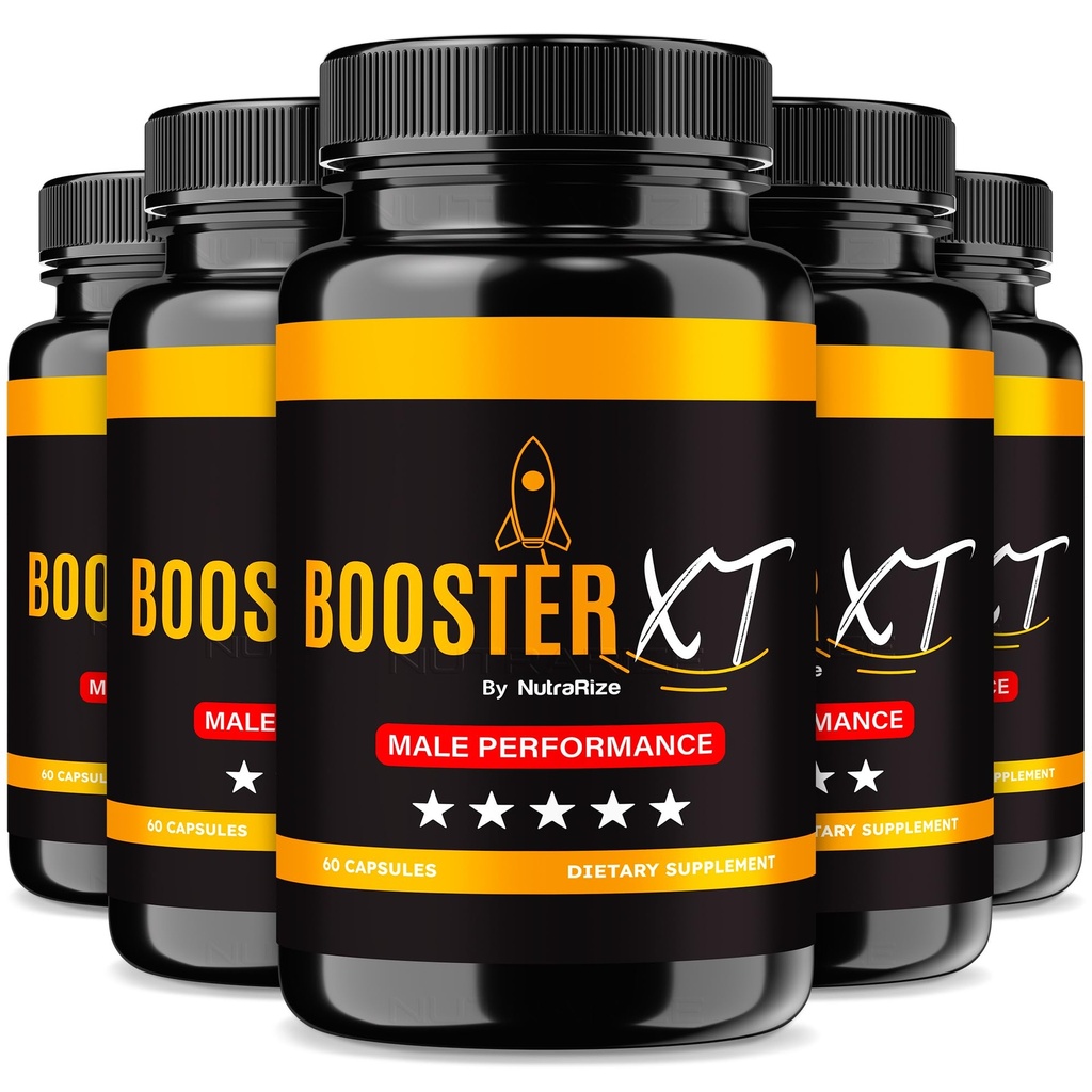 NutraRize (Pack of 5 Booster XT for Men, Male Enhancing Capsules, Premium Formula to Support Daily Energy & Peak Performance, Multivitamin Pills for Overall Health, Reviews (300 Capsules)