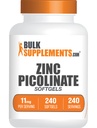 BulkSupplements.com Zink Picolinate Softgels - Zink 11mg, for immunforsvar, Gluten Free - 1 Softgel per Serving, 240 Greve (pakke med 1)