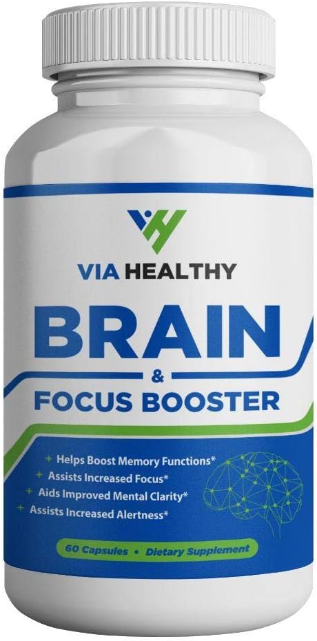Brain & Focus Booster by Via Sund - Forbedre fokus, Boost koncentration, Forbedre hukommelse & Klarhed, Mind Enhancement, Ginger Extract