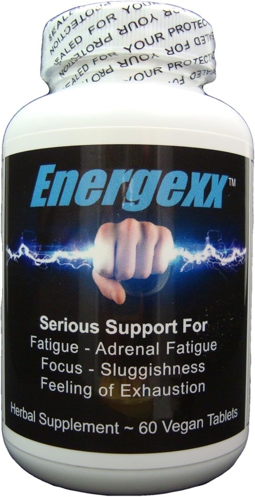 Energexx - Alvorlig binyrestøtte / træthed, fokus, træghed, energibooster med Ginger, Ashwagandha og Rhodiola Rosea. for mænd og kvinder.