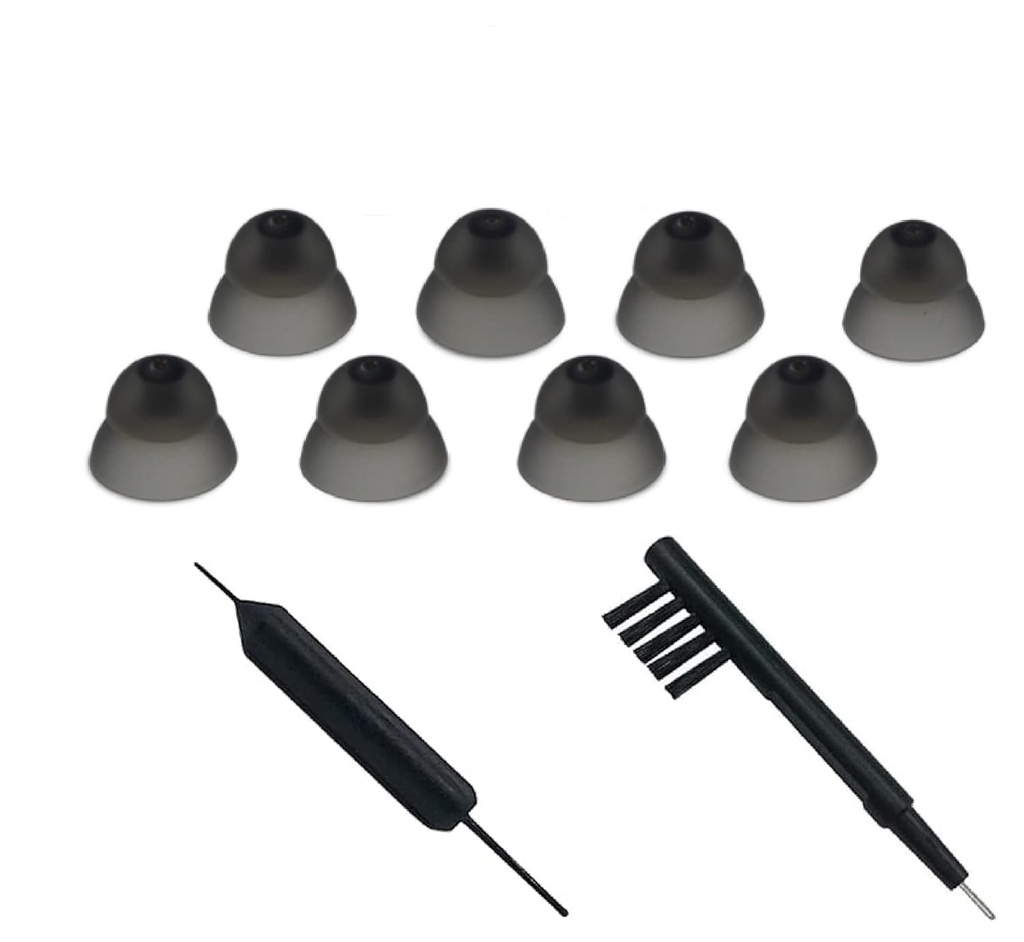 Hearing Aid Ear Domes Rengøringsværktøj Hørehjælp Luk Domer for Genopretning Sikker Fit Style RIC RITE og Open Fit BTE Hearing Forstærker med Børst Cleaner Means størrelse 8PCS)