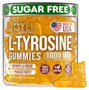 Joyli L Tyrosine Gummies 1000MG - L- Tyrosine Supplement for børn og voksne - Rolig & Focus Gummies for Brain, Memory, Mood, og Energy - 500mg L- Tyrosine Powder per Gummy - Vegan, Gluten- Free