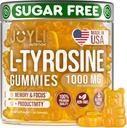 Joyli L Tyrosine Gummies 1000MG - L- Tyrosine Supplement for børn og voksne - Rolig & Focus Gummies for Brain, Memory, Mood, og Energy - 500mg L- Tyrosine Powder per Gummy - Vegan, Gluten- Free