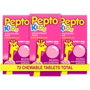 Pepto Kid 's Chewable Tablets for Heartburn, Syre fordøjelsesbesvær, Sour Mave, og Opsat Mave, Bubblegum Flavor, 72 Total (3 pakker af 24)