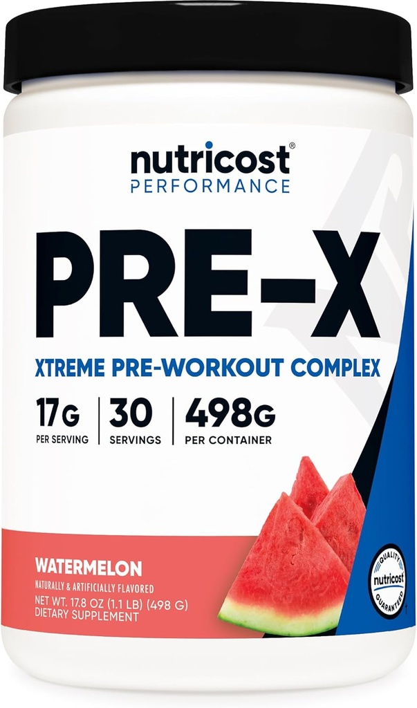 Nutricost Pre- Workout, Watermelon, 30 Servering, Vegetarisk, Non- GMO og Gluten Free (Pre- X)
