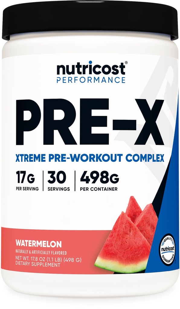 Nutricost Pre- Workout, Watermelon, 30 Servering, Vegetarisk, Non- GMO og Gluten Free (Pre- X)