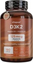 D3K2; D3 K2 kombinerer vitamin K og D med Calcium & BioPerine. D3 og K2 Kosttilskud Sunde knogler, hjerte og muskler