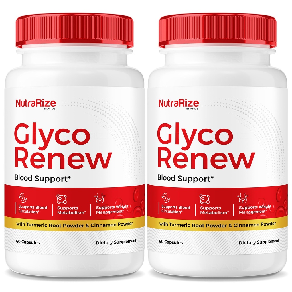 NutraRize (Pack of 2 Glyco Renew Pills, All Natural Blood Support Formula, Maximum Strength Supplement to Maintain Stable Levels, Your Journey Towards Health, Official Reviews (120 Capsules)