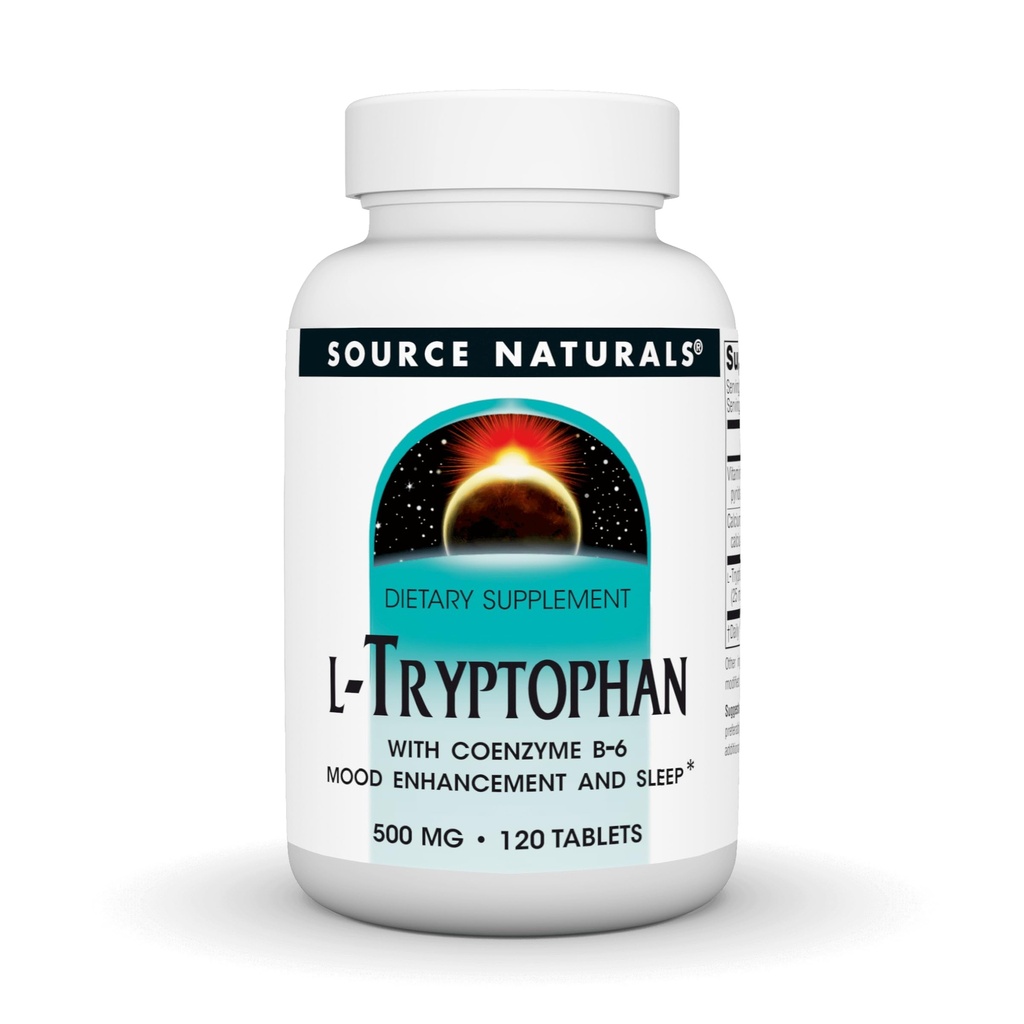 Source Naturals L-Tryptophan with Coenzyme B-6, 500mg - 120 Tablets