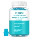 Magnesium Malat Gummies 1000mg, Forbedret Absorption Magnesium tyggetabletter Supplement med Malic Acid for Energy Boost & Muscle Health, 60 Tæl