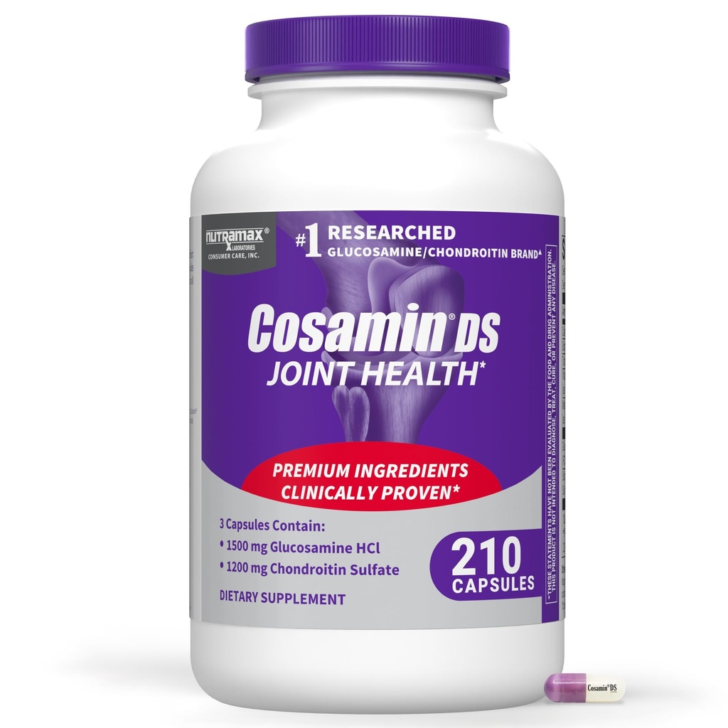Nutramax Cosamin ® DS fælles sundhedstillæg med Glucosamin & Chondroitin til mænd og kvinder fælles sundhed, 210 kapsler
