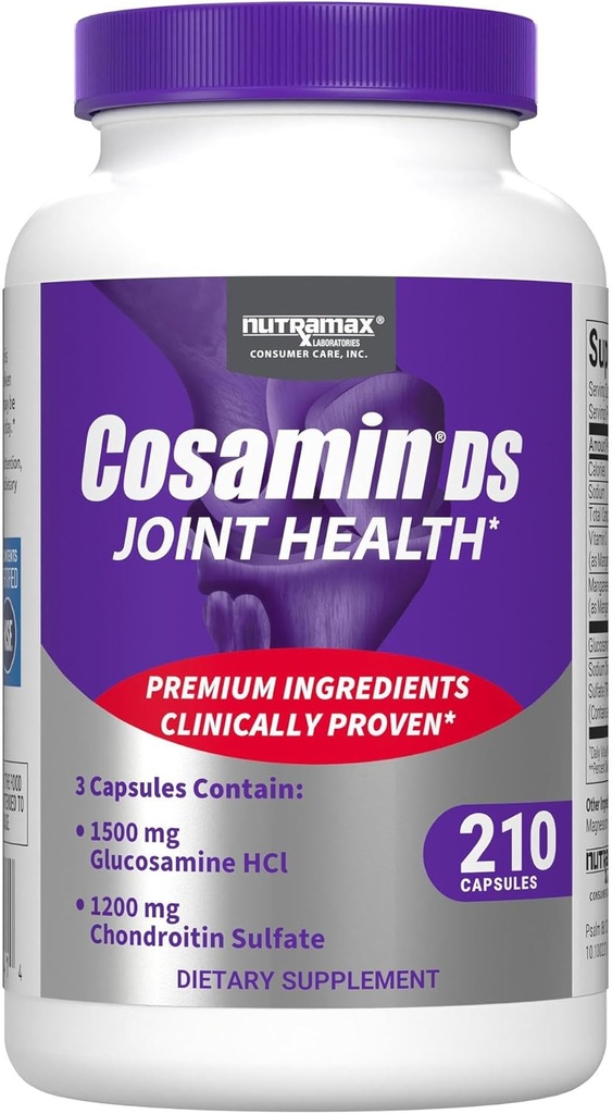 Nutramax Cosamin® DS Joint Health Supplement with Glucosamine & Chondroitin for Men’s & Women's Joint Health, 210 Capsules