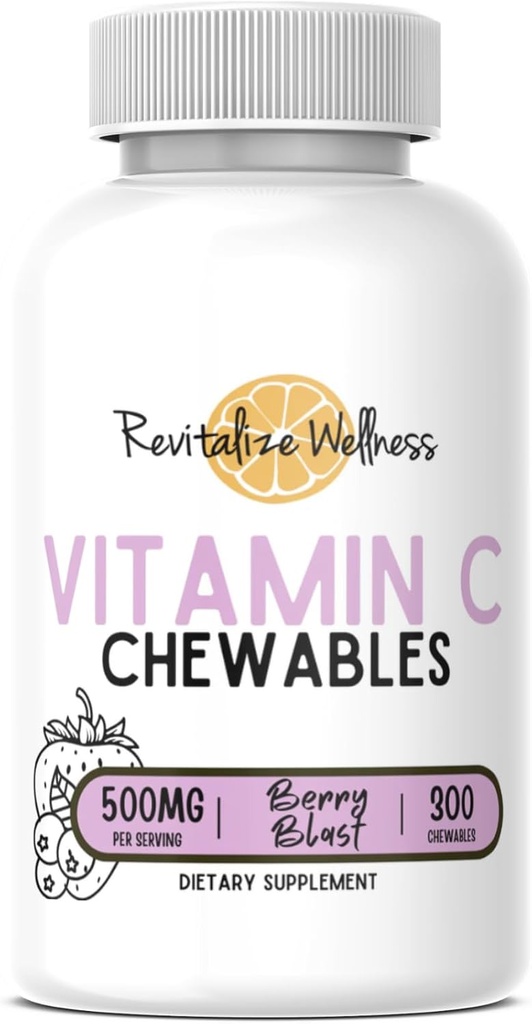 C-vitamin tyggebånd 124; 500 mg C-vitamin som ascorbinsyre pr. servering 124; Berry Blast Flavor 124; 60 Servering