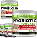 8oz Probiotics Powder + 240ct Hemp Glucosamine Joint Supplement Bundle - Relieves Diarrhea + Joint Pain Relief - Digestive Enzymes + Prebiotics + Omega 3, Hemp Oil + Chondroitin, MSM - Made in USA
