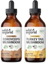 Wild & Organic Cordyceps Tinktur 4 fl oz & Tyrkiet Tail Mushroom Tinktur 4 fl oz