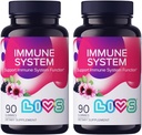 LIVS immunsystem Elderberry Gummies for adult & Kids against 124; Advanced immunsupport supplement med C-vitamin, Echinacea, & Propolis; 124; Vegan & Gluten Free Gummy Vitumumes
