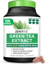 Zenwise Health Green Tea Extract kapsler til mænd og kvinder - EGCG tillæg med Green Coffee Bean Extract øger energi & hukommelse - immunforsvar for hud, hjerne og jord sundhed - Vegan - 120 Greve