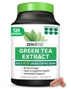 Zenwise Health Green Tea Extract kapsler til mænd og kvinder - EGCG tillæg med Green Coffee Bean Extract øger energi & hukommelse - immunforsvar for hud, hjerne og jord sundhed - Vegan - 120 Greve