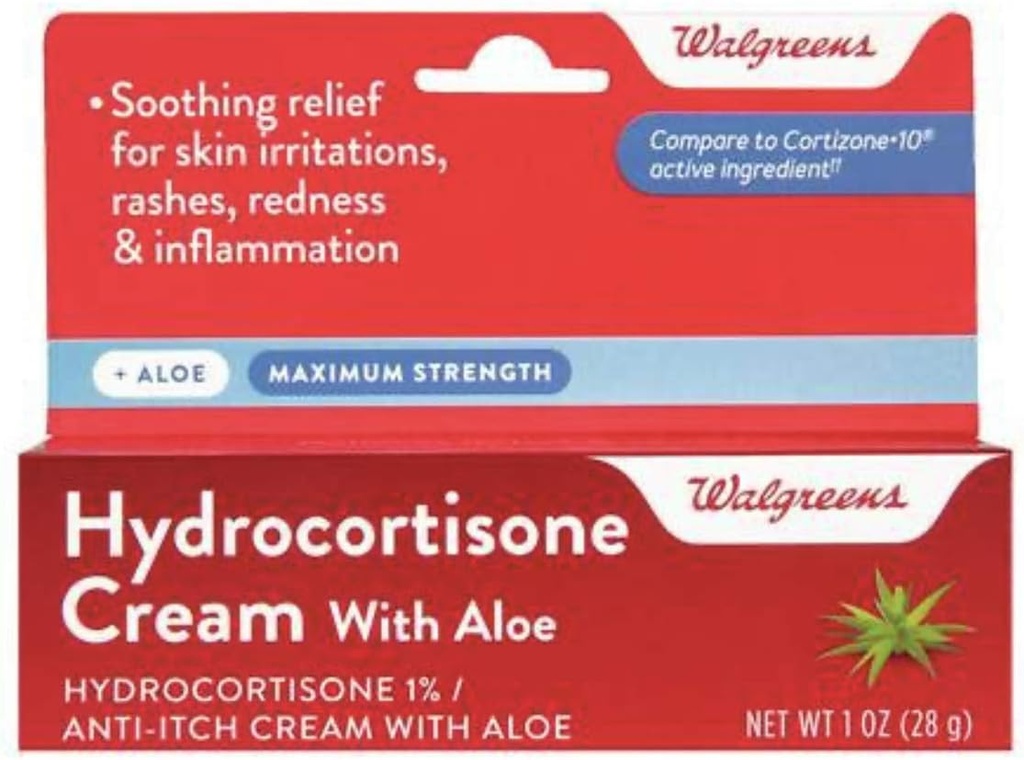 Walgreens Hydrocortison med Aloe Cream 1% Maximun Styrke