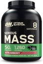 Optimal ernæring Alvorlig masse, vægt Gainer Protein Powder, Mass Gainer, C-vitamin og zink til immunforsvar, Creatin, Strawberry, 6 Pound (Packaging May Vary)