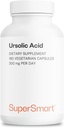 Supersmart - Ursolsyre 300mg per dag (Well- Tolerated) - Rosemary Leaf Extract Supplement: 124; Non- GMO & Gluten Free - 180 vegetariske kapsler