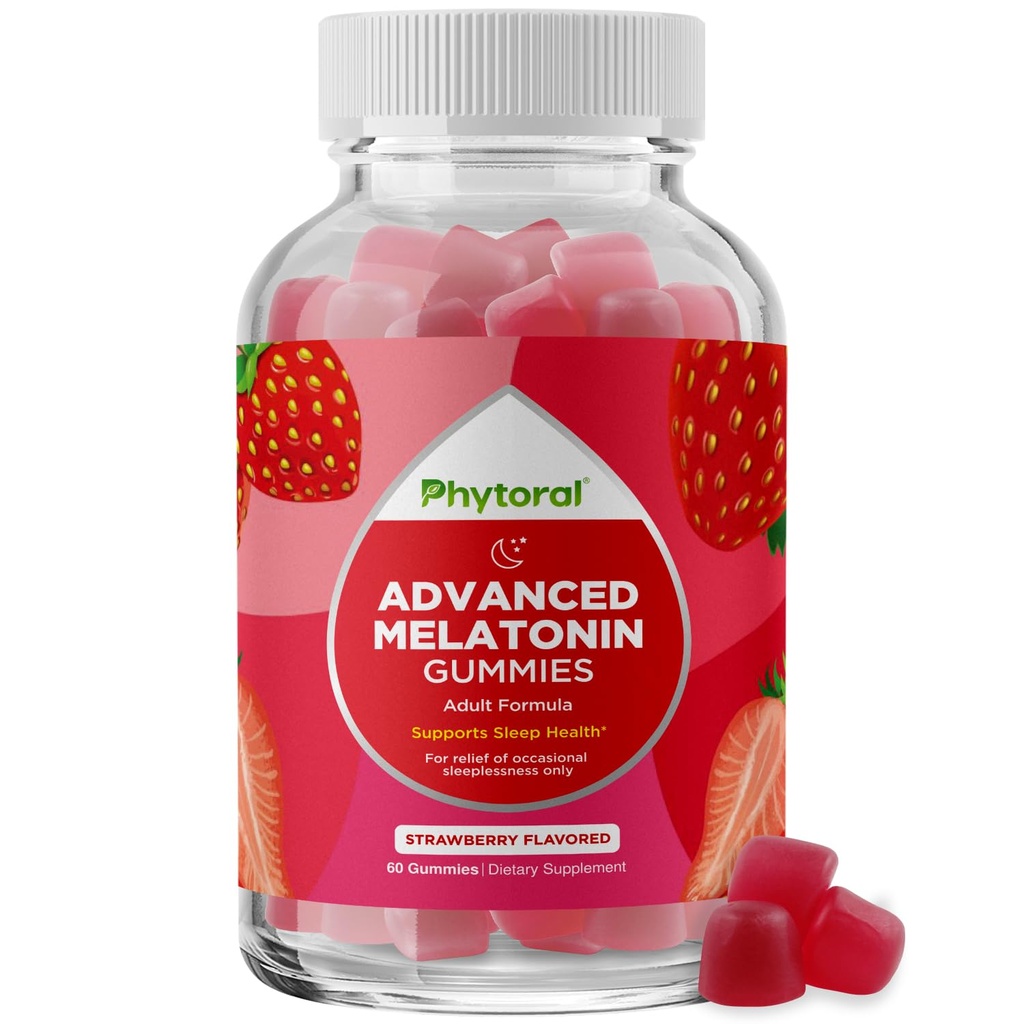Melatonin Gummy Vitamin Sleep Supplement - Natural Voksen Melatonin Gummies 5mg Deep Sleep Supplement - 5mg Mood Support Restable Gummies and Nighttime Immunity