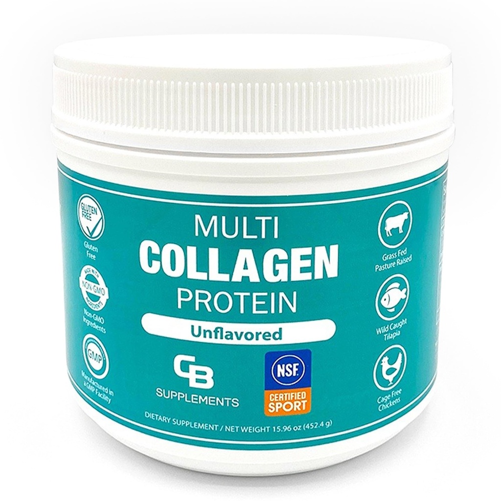 CB Kosttilskud NSF Certified for Sport Multi Collagen Protein Powder Bone, Hud, hår, og fælles støtte