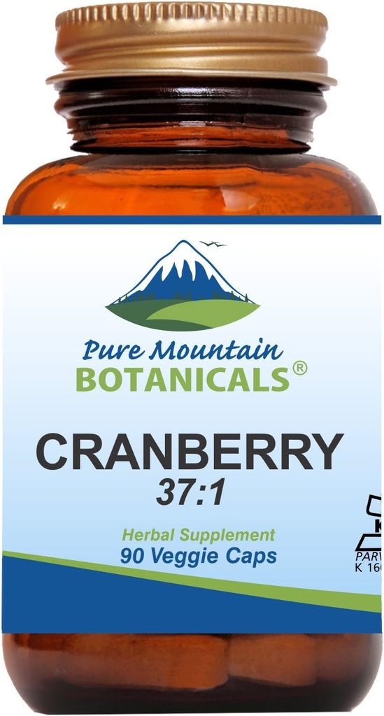 Pure Mountain Botanicals Cranberry Pills Kosher Vegan Kapsler med 400mg Cranberry Concentrate Extract Supplement