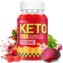 Keto ACV Gummies for vægttab - Lækker 1500MG Apple Cider Vincils med mor, Probiotika, Vitaminer B6 & B12 - Sukker fri, Vegan & Non- GMO - Understøtter Gut sundhed, Metabolisme & Fat Burn til kvinder