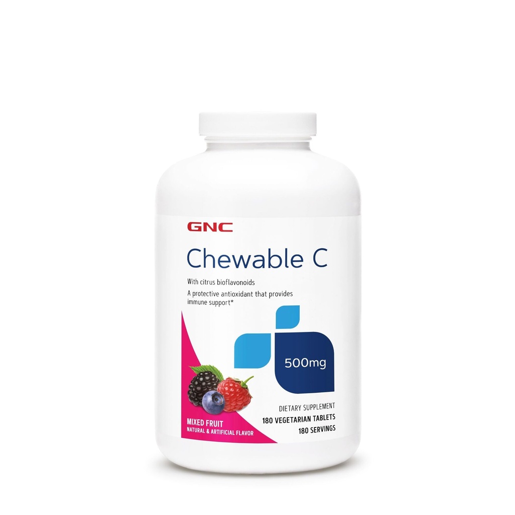 GNC-vitamin C 500mg, giver immunforsvar, blandet frugt, 180 Servering