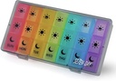 Ugentlige pillebokse og organizer rejse pill sag 7 dag 3 gange en dag store afdelinger Medicin Reminder Daily Pill Container for Fish Oil Vitamin kapsler og kosttilskud, Gray