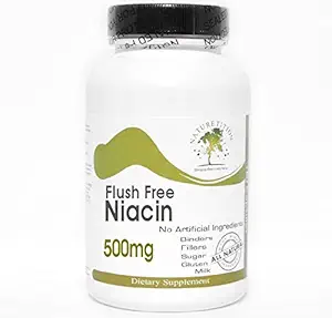 Flush Free Niacin 500mg ~ 90 Kapsler - Ingen tilsætningsstoffer ~ Naturetition Kosttilskud