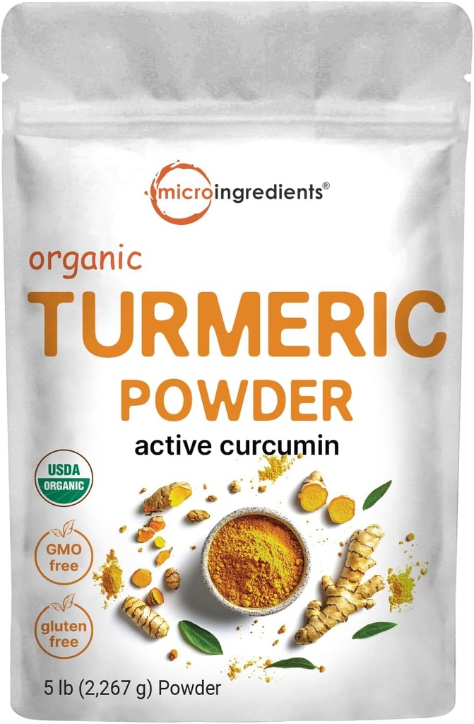 Økologisk gurkemeje, 5 pounds against 124; Rig i aktiv curcumin; Ren gurkemeje Supplement; 124; Antioxidant Support til fælles & immunforsvar