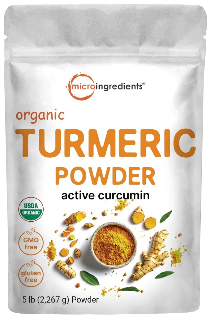 Økologisk gurkemeje, 5 pounds against 124; Rig i aktiv curcumin; Ren gurkemeje Supplement; 124; Antioxidant Support til fælles & immunforsvar