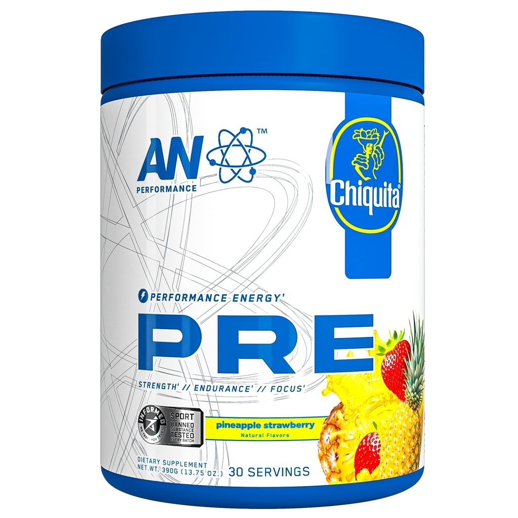 AN Performance Pre- Workout Powder Supplement for mænd & kvinder Note 124; Energy Drink Mix med 300mg Koffein + Beta Alanine + Citrullin