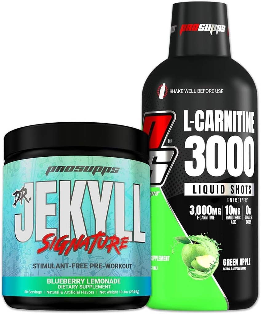 PROSUPPS L-Carnitine 3000 Green Apple and Dr. Jekyll Signature Blueberry Lemonade Bundle