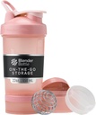 BlenderBottle Shaker Flaske med pille Organizer og opbevaring for protein pulver, Classic V2 ProStak System, 22-Ounce, Rose Pink