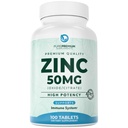 PurePremium Natural Zink 50mg Kosttilskud til mænd / kvinder - GMP- Certified High Potency Zink Citrate / Oxide til voksne, Immunoxidant, Energistøtte - 100 tabletter