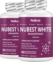 NuBest White - Skin Whitening Supplement, Supplement til Anti Aging med Glutathion, C-vitamin, E, B2, Milk Thistle Extract, Green Tea Extract for Lightening and Brightening Medical 124; Pack 2