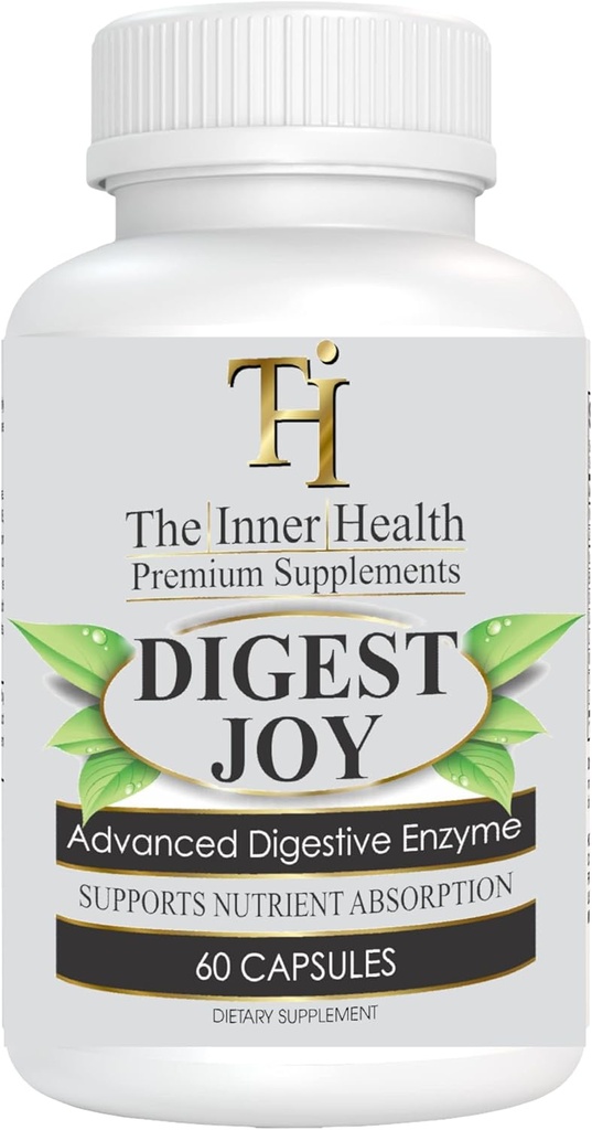 Syngest Joy - Advanced Enzyme Blend for Optimal fordøjelse Support - Amylase, Lipase, Bromelain, Protease, Lactase & andre enzymer (60 vegetabilske Caps)