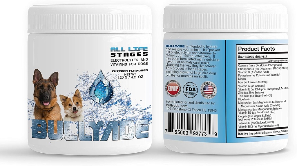 Naturlig hund supplement med 18 vitaminer og mineraler. Blandinger med vand eller mad. (Kylling)